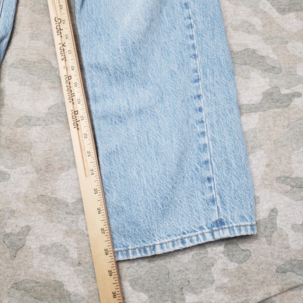 American Eagle Jeans Womens 10 Blue 90's Straight Distressed Denim Light Wash - Picture 4 of 12